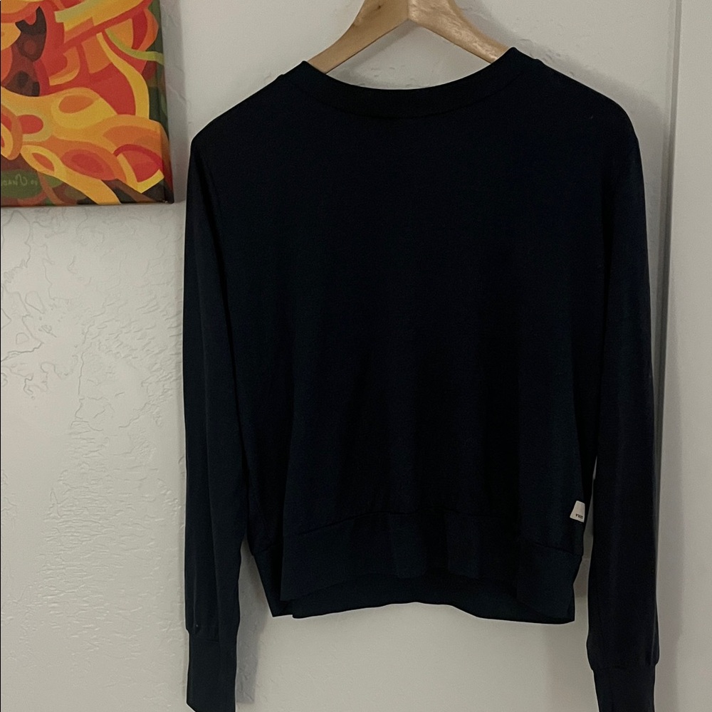 Vuori Blue Relaxed Crop Long Sleeve Top
